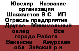 Ювелир › Название организации ­ Шаяхметов В.С., ИП › Отрасль предприятия ­ Другое › Минимальный оклад ­ 80 000 - Все города Работа » Вакансии   . Амурская обл.,Зейский р-н